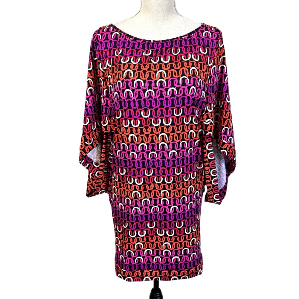 Trina Turk Echo Swim Tunic Dress Coverup Size M Kimono Beach Resort Cruise